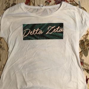 Delta Zeta tropical white tee